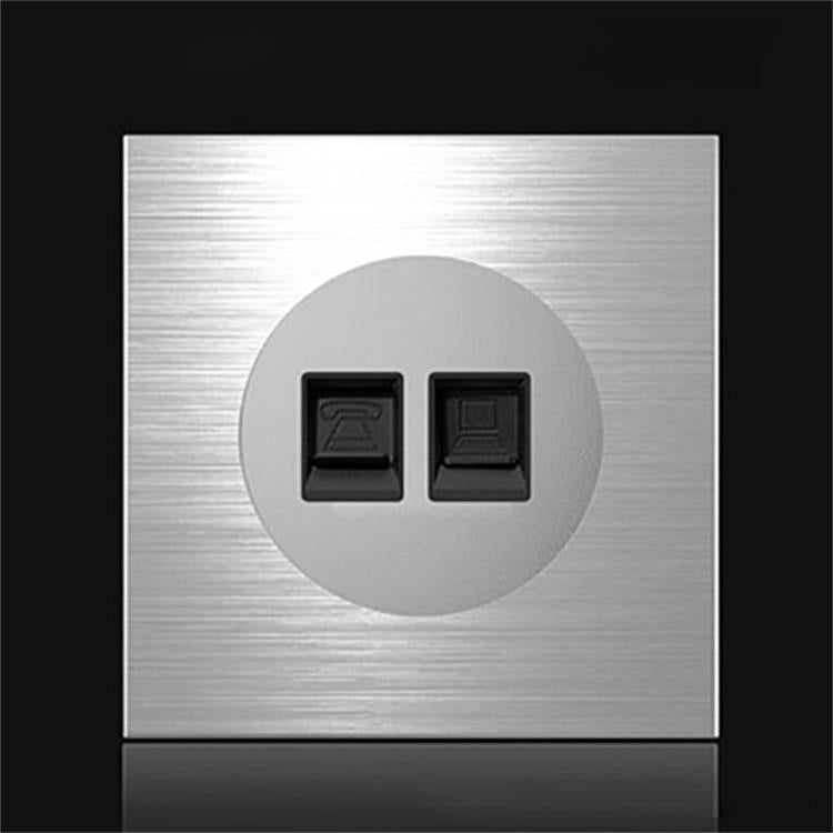 86mm Gray Aluminum Wire Drawing LED Switch Panel, One Billing Control, One Open Dual Control, Two Billing Control, Two Open Dual Control, Triple Billing Control, Triple Open Dual Control, Four Open Dual Control, One Open Multiple Control, Computer Sock...