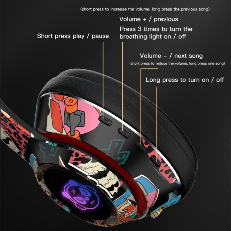 L750 3 in 1 RGB Graffiti Pattern Wireless Gaming Noise Reduction Headset