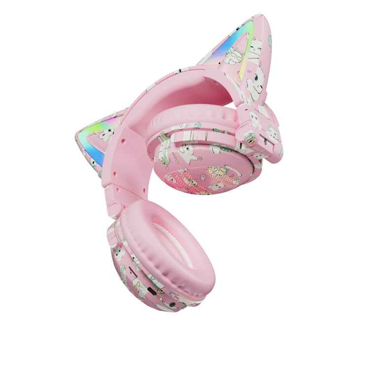 VJ371 Tuya RGB Cat Ear Wireless Bluetooth Earphone with Detachable Microphone