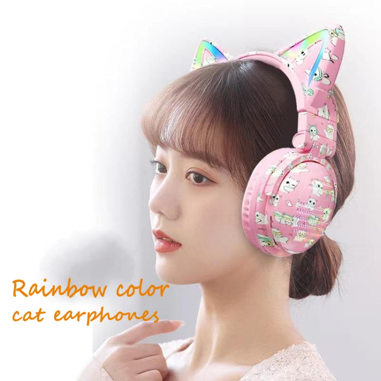 VJ371 Tuya RGB Cat Ear Wireless Bluetooth Earphone with Detachable Microphone