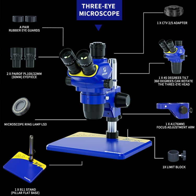 Mechanic Super X 360 Rotation HD Video Trinocular Stereo Microscope, Mechanic Super X
