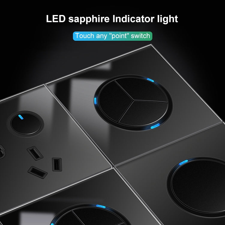 86mm Round LED Tempered Glass Switch Panel, Black Round Glass, One Open Dual Control, Two Billing Control, Two Open Dual Control, Three Billing Control, Three Open Dual Control, Four Billing Control, Four Open Dual Control, One Open Multiple Control   ...