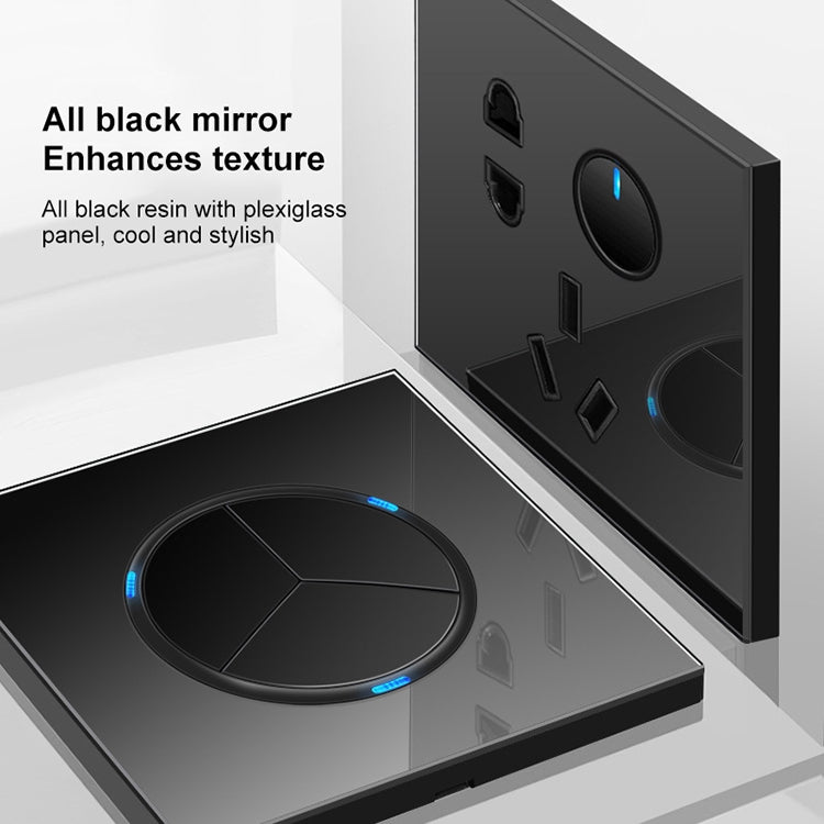 86mm Round LED Tempered Glass Switch Panel, Black Round Glass, One Open Dual Control, Two Billing Control, Two Open Dual Control, Three Billing Control, Three Open Dual Control, Four Billing Control, Four Open Dual Control, One Open Multiple Control   ...