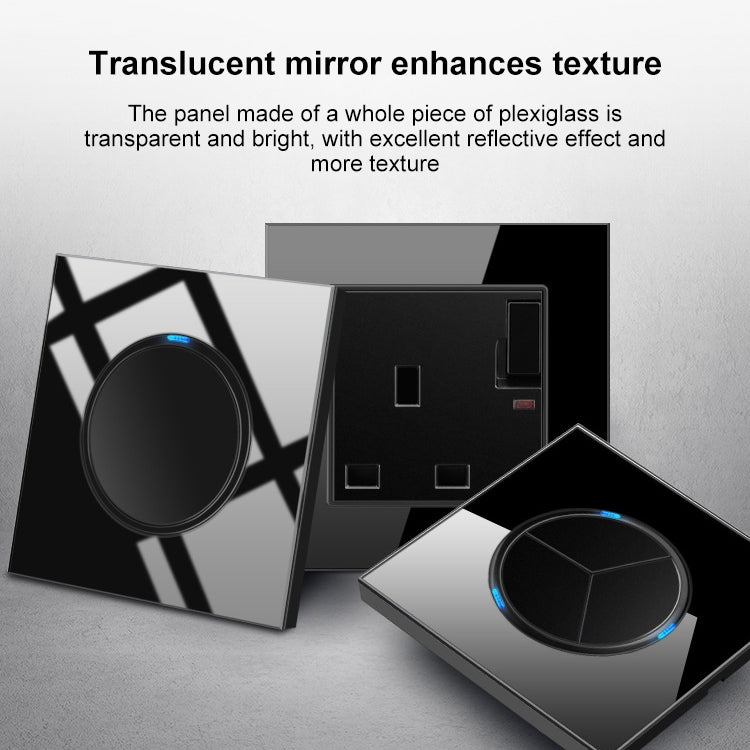 86mm Round LED Tempered Glass Switch Panel, Black Round Glass, One Open Dual Control, Two Billing Control, Two Open Dual Control, Three Billing Control, Three Open Dual Control, Four Billing Control, Four Open Dual Control, One Open Multiple Control   ...