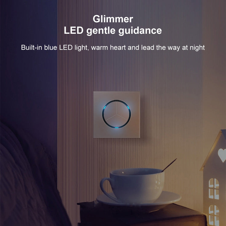 86mm Round LED Tempered Glass Switch Panel, Gray Round Glass, One Open Dual Control, Two Billing Control, Two Open Dual Control, Three Billing Control, Three Open Dual Control, Four Billing Control, Four Open Dual Control, One Open Multiple Control    ...