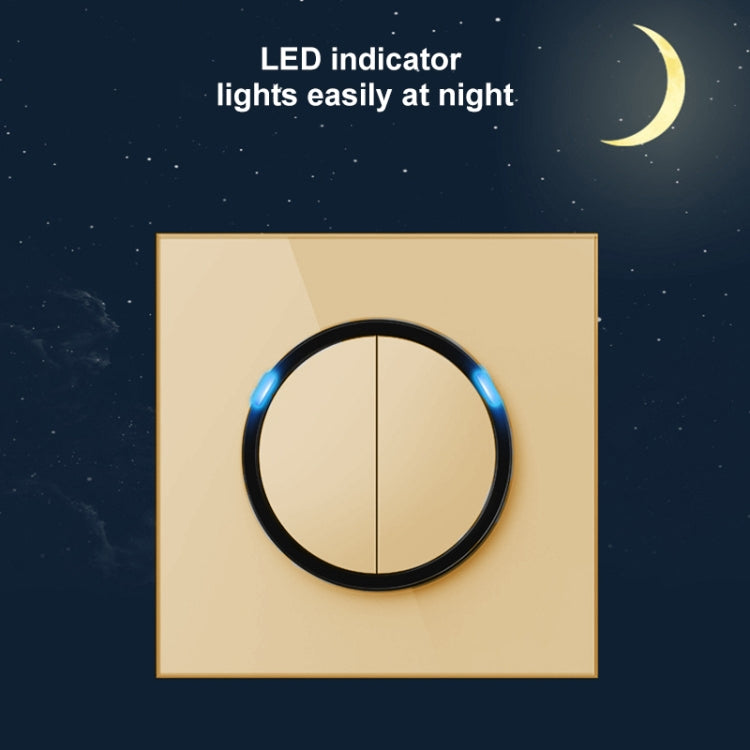 86mm Round LED Tempered Glass Switch Panel, Gold Round Glass, One Open Dual Control, Two Billing Control, Two Open Dual Control, Three Billing Control, Three Open Dual Control, Four Billing Control, Four Open Dual Control, One Open Multiple Control    ...