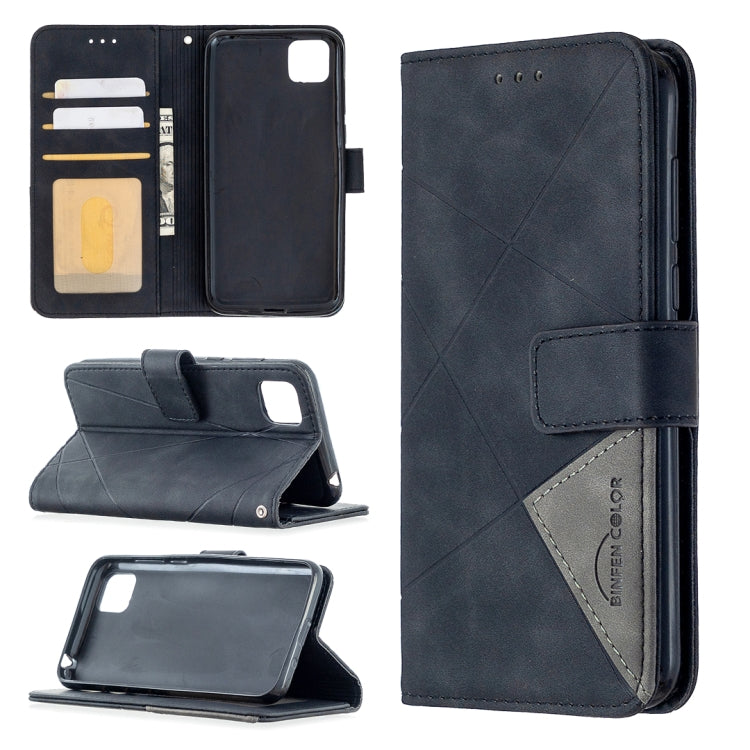 Rhombus Texture Magnetic Buckle Horizontal Flip Leather Case with Holder & Card Slots & Wallet & Photo Frame, For iPhone 11, For Huawei Y5p, For Samsung Galaxy A51