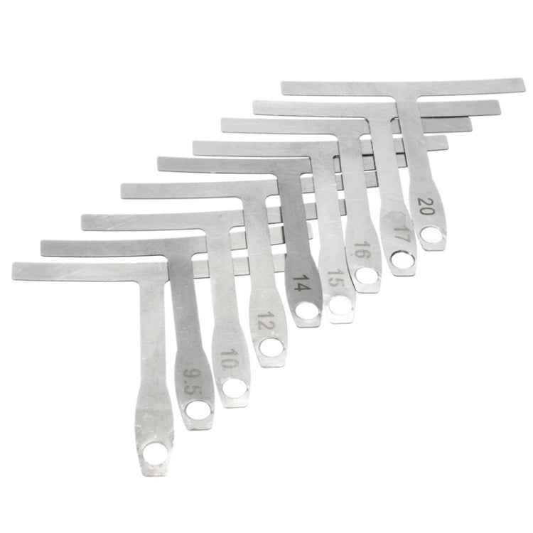 9 in 1 Guitar T-shaped ruler, Neck Fingerboard, Frets Radian, String Yard Radian, Adjustable Measuring Caliper