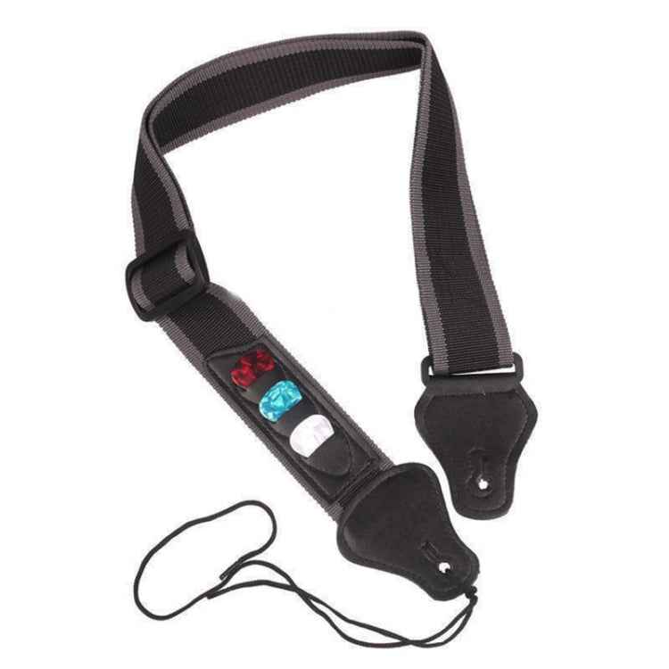 Folk Electric Acoustic Guitar Strap with 3 Picks, Random Color