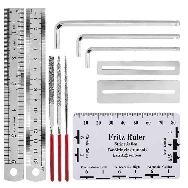 Guitar Repair Tool Set, File Wrench, Chord Cut And Winder, Frets Polishing