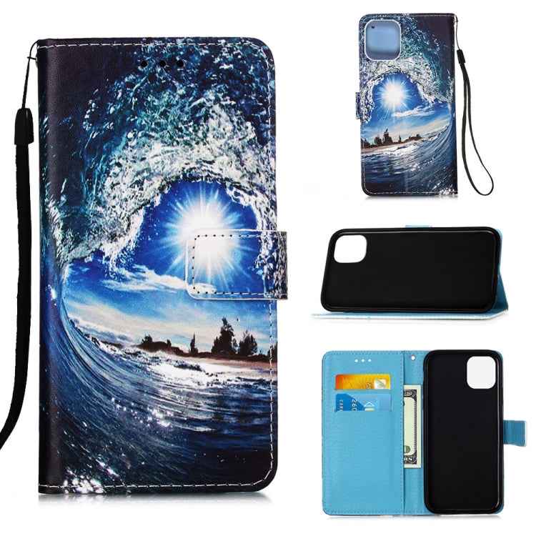 Painted Flat Texture Leather Case with Lanyard & Card Slot & Wallet & Holder, For iPhone 12 mini, For iPhone 12 / 12 Pro, For iPhone 12 Pro Max