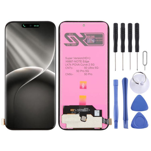 OEM LCD Screen with Digitizer Full Assembly, For Tecno Camon 50 Pro 5G CN7c, For Tecno Pova 7 4G LJ6/Pova 7 Neo 4G, For Tecno Pova Curve 2 5G LK7K, For Tecno Camon 50 Ultra CN7c, For Tecno Camon 50 Pro 4G CN5c, For Tecno Camon 50 4G CN5                ...