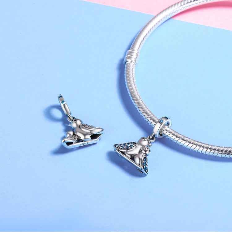 S925 Silver Inlaid Blue Gem Bird Bracelet Accessories