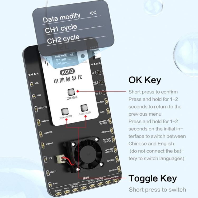 i2C KC03 Multi-function Battery Activation Detection Repair Device for iPhone 6-15 Pro Max / Android, KC03