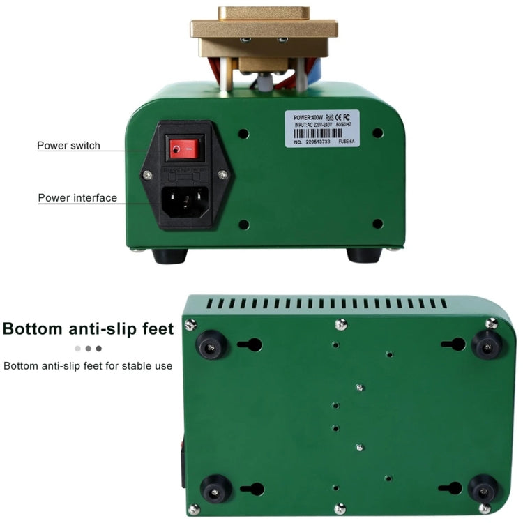 BEST B-918A 7 inch 110V Vacuum Pump LCD Screen Rotary Heating Platform Separator, US Plug, EU Plug