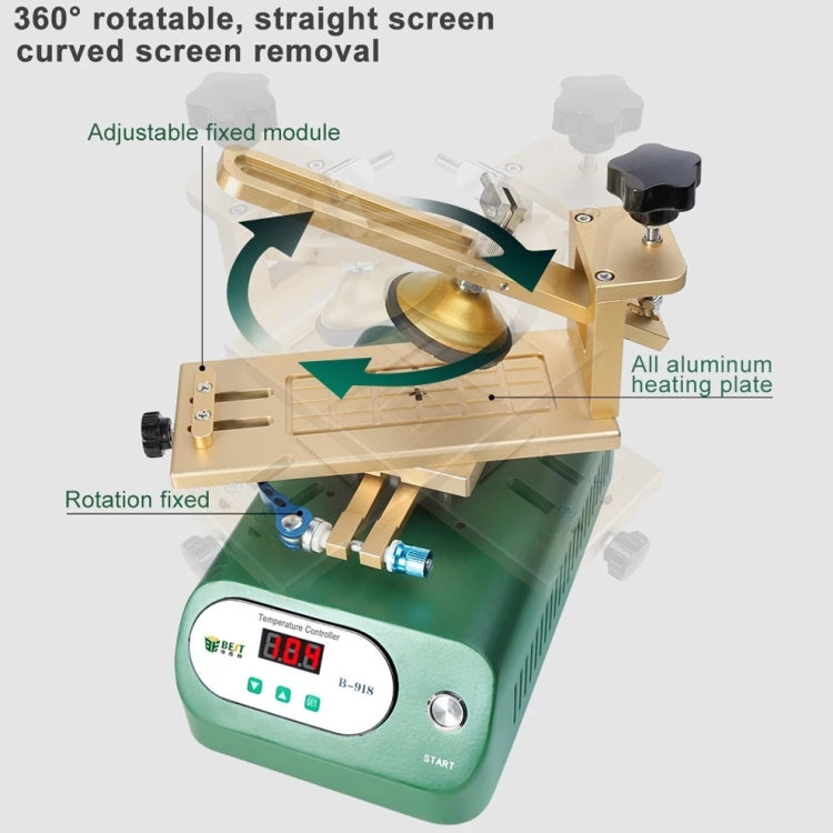 BEST B-918A 7 inch 110V Vacuum Pump LCD Screen Rotary Heating Platform Separator, US Plug, EU Plug