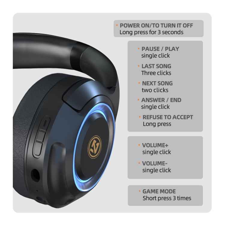 A8 Gaming Wireless Headset Stereo Over Ear Wired Microphone Headphone