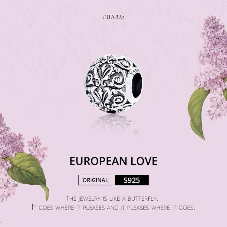 S925 Sterling Silver Retro Flower Texture Beads DIY Bracelet Necklace Accessories