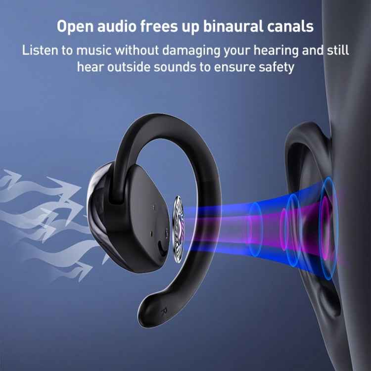 ZGA GS08 LED Digital Display Open Wireless Bluetooth Earphone