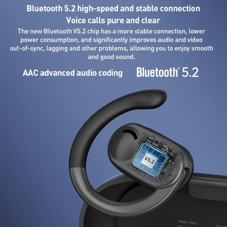 ZGA GS08 LED Digital Display Open Wireless Bluetooth Earphone