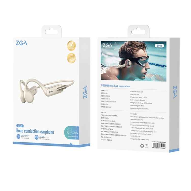 ZGA SP06 Waterproof Bone Conduction Bluetooth Sports Earphone