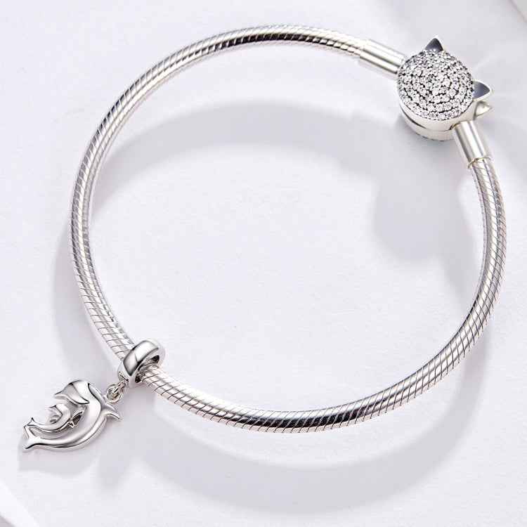 S925 Sterling Silver Dolphin Pendant DIY Bracelet Necklace Accessories