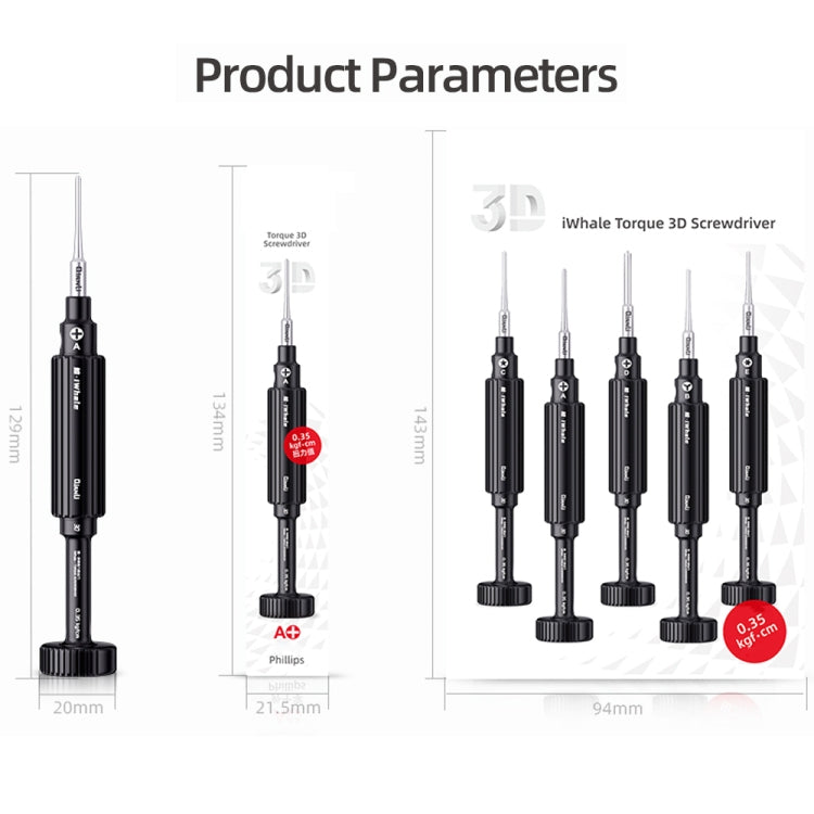 5 in 1 QianLi iWhale Special S2 Steel Magnetic Torque 3D Screwdriver, A/B/C/D/E