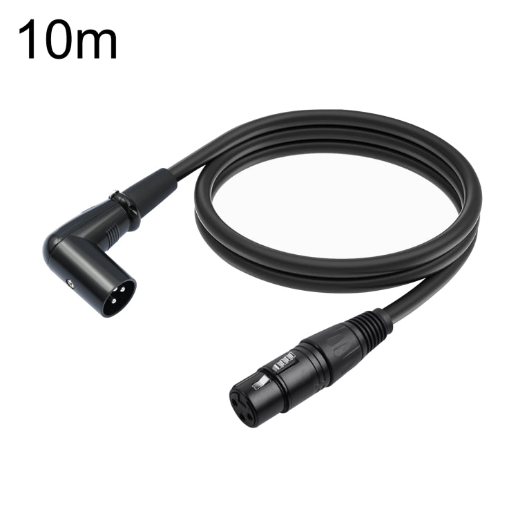 XK042L XLR 3pin Straight Female to Elbow Male Audio Cable, 0.3m, 1m, 2m, 3m, 5m, 10m