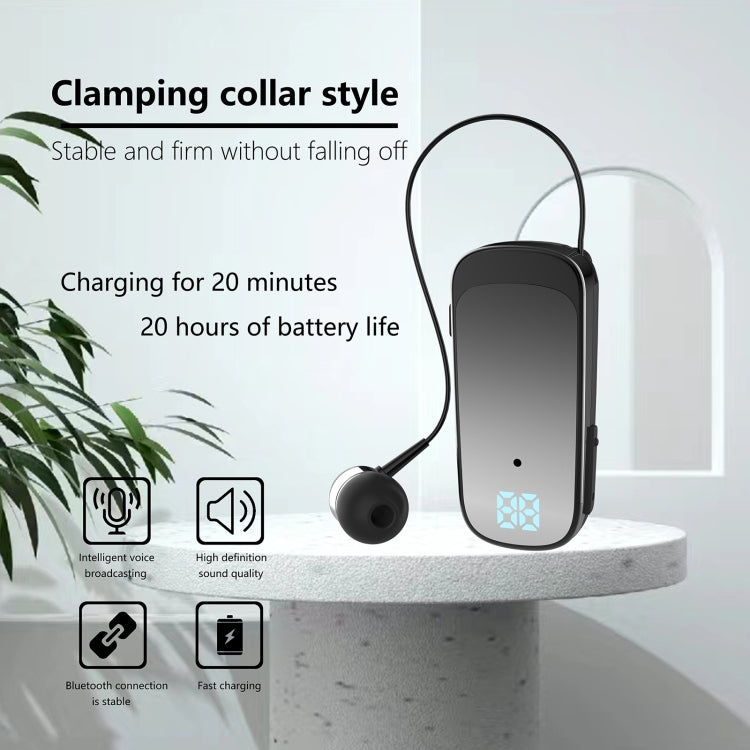 K65 Business Lavalier Retractable Cable Bluetooth Earphone