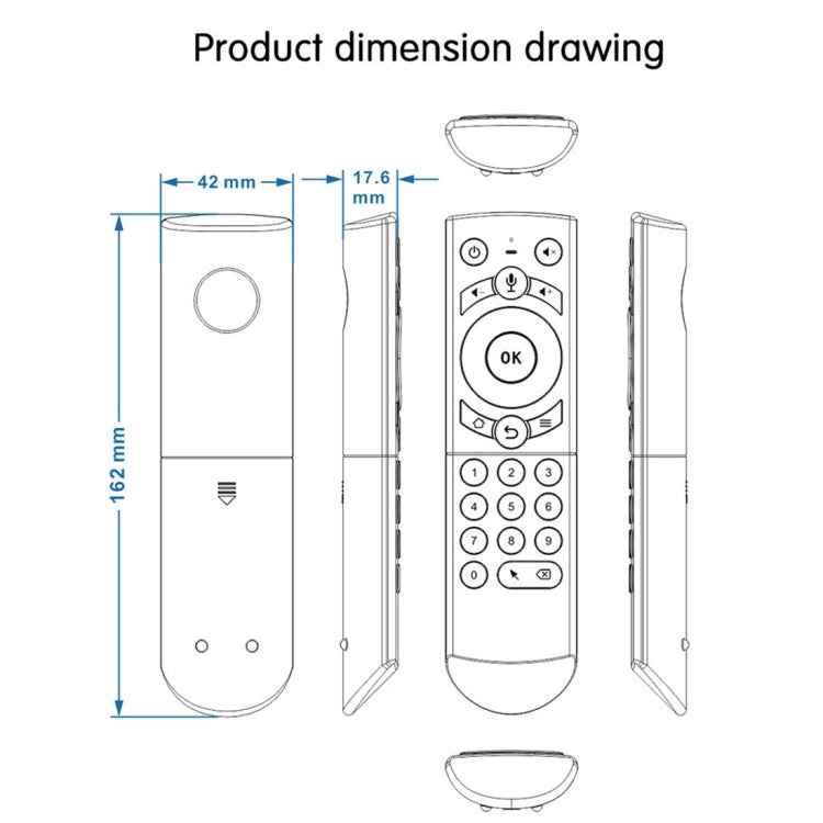 G21 2.4GHz Fly Air Mouse LED Backlight Wireless Keyboard Remote Control with Gyroscope for Android TV Box / PC, Support Intelligent Voice