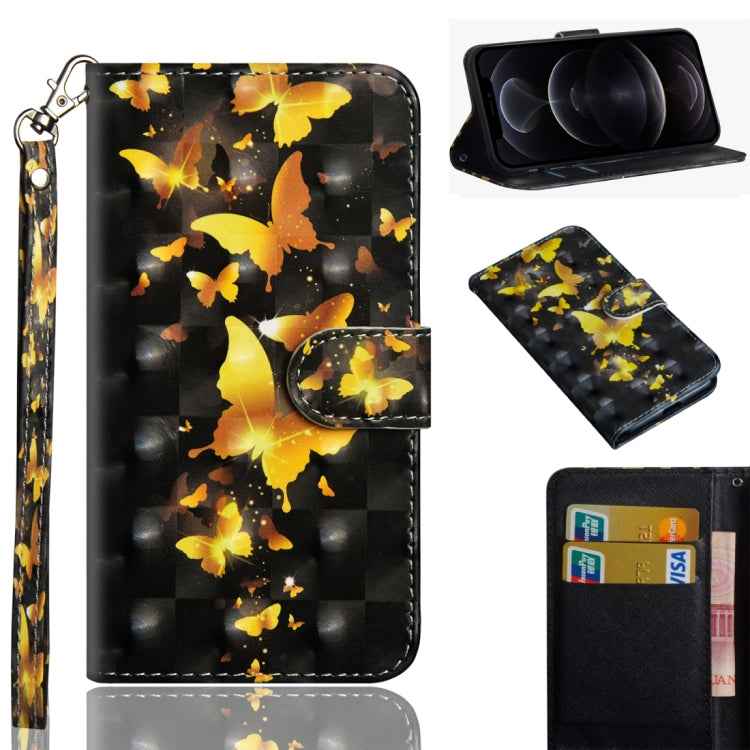 3D Painting Pattern Horizontal Flip TPU + PU Leather Case with Holder & Card Slots & Wallet, For iPhone 12 mini, For iPhone 12 / 12 Pro, For iPhone 12 Pro Max, For Xiaomi Redmi 9