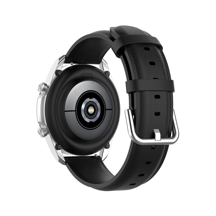 Round Tail Leather Strap, Size: Free Size 22mm, For Galaxy Watch 3 45mm