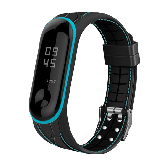 For Xiaomi Mi Band 4 / 3 Silicone Two-color Thread Replacement Strap Watchband, Single Bead Texture, Honeycomb Texture, Bamboo Joint Texture