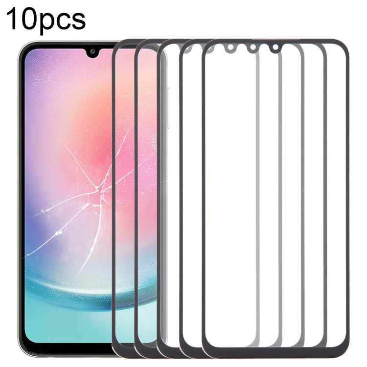 10pcs Front Screen Outer Glass Lens with OCA Optically Clear Adhesive, For Samsung Galaxy F15 SM-E156B, For Samsung Galaxy A15 5G SM-A156B, For Samsung Galaxy A55 SM-A556B, For Samsung Galaxy A35 SM-A356B, For Samsung Galaxy S24+ SM-S926B��������������...