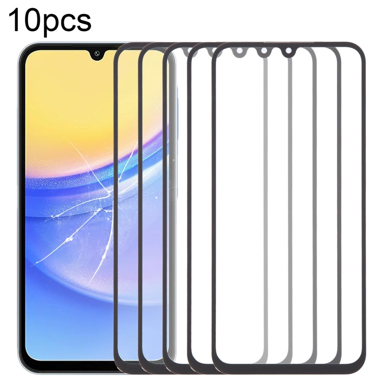 10pcs Front Screen Outer Glass Lens with OCA Optically Clear Adhesive, For Samsung Galaxy F15 SM-E156B, For Samsung Galaxy A15 5G SM-A156B, For Samsung Galaxy A55 SM-A556B, For Samsung Galaxy A35 SM-A356B, For Samsung Galaxy S24+ SM-S926B��������������...