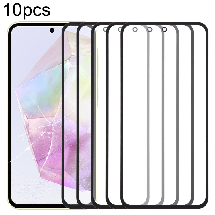 10pcs Front Screen Outer Glass Lens with OCA Optically Clear Adhesive, For Samsung Galaxy F15 SM-E156B, For Samsung Galaxy A15 5G SM-A156B, For Samsung Galaxy A55 SM-A556B, For Samsung Galaxy A35 SM-A356B, For Samsung Galaxy S24+ SM-S926B��������������...