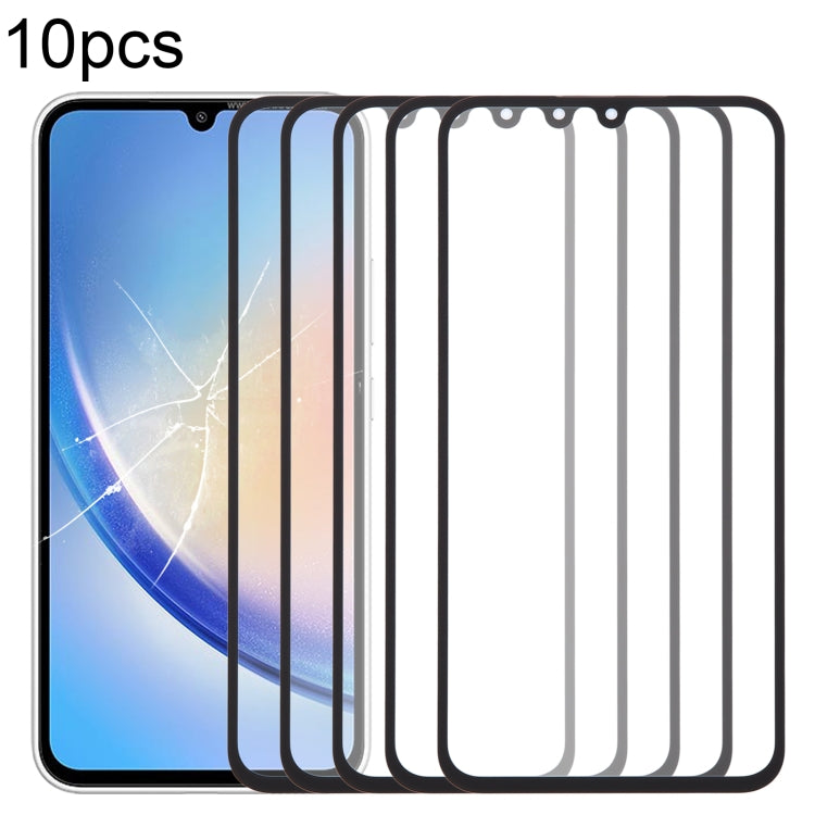 10pcs Front Screen Outer Glass Lens with OCA Optically Clear Adhesive, For Samsung Galaxy F15 SM-E156B, For Samsung Galaxy A15 5G SM-A156B, For Samsung Galaxy A55 SM-A556B, For Samsung Galaxy A35 SM-A356B, For Samsung Galaxy S24+ SM-S926B��������������...