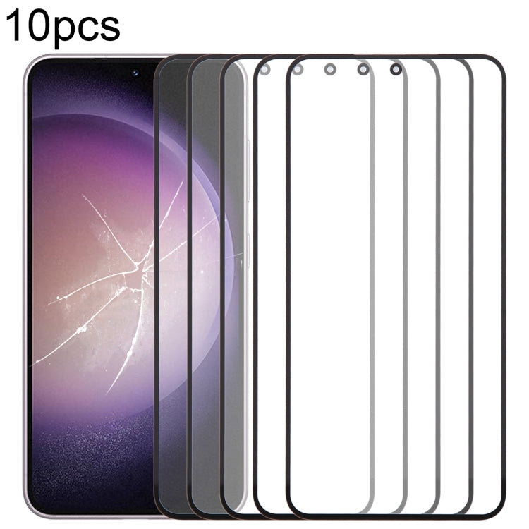 10pcs Front Screen Outer Glass Lens with OCA Optically Clear Adhesive, For Samsung Galaxy F15 SM-E156B, For Samsung Galaxy A15 5G SM-A156B, For Samsung Galaxy A55 SM-A556B, For Samsung Galaxy A35 SM-A356B, For Samsung Galaxy S24+ SM-S926B��������������...