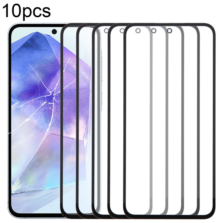 10pcs Front Screen Outer Glass Lens with OCA Optically Clear Adhesive, For Samsung Galaxy F15 SM-E156B, For Samsung Galaxy A15 5G SM-A156B, For Samsung Galaxy A55 SM-A556B, For Samsung Galaxy A35 SM-A356B, For Samsung Galaxy S24+ SM-S926B��������������...
