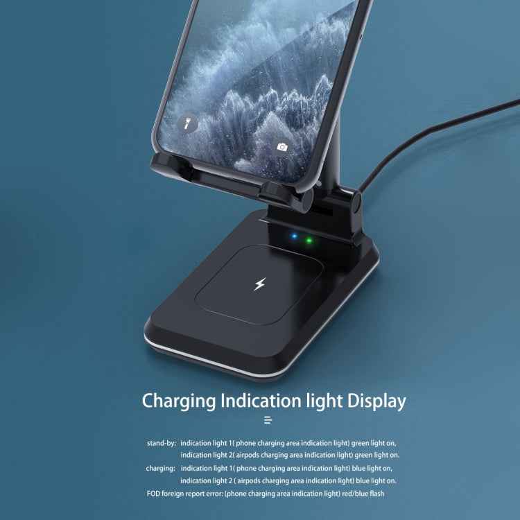 T6 2 in 1 Portable Folding Stand Wireless Charging, Only Bracket, Single Charge, Double Charge