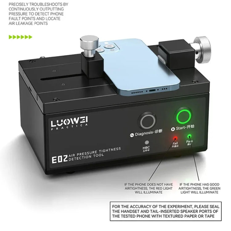 Luowei LW-E02 Phone Airtightness Electric Tester Supports Positive / Negative Pressure Test, US Plug, LW-E02