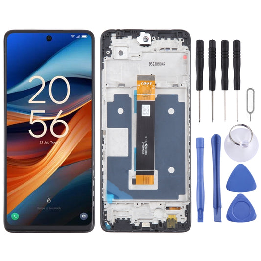 OEM LCD Screen Digitizer Full Assembly with Frame, For TCL 50 SE, For TCL 40 NxtPaper 5G, For TCL 40 NxtPaper 4G, For TCL 406 T506K, For TCL 40 XE, For TCL 40 XL T608M, For TCL 40 SE, For TCL 408 T507D1, For TCL 405 T506D, For TCL 30 XL T671G
