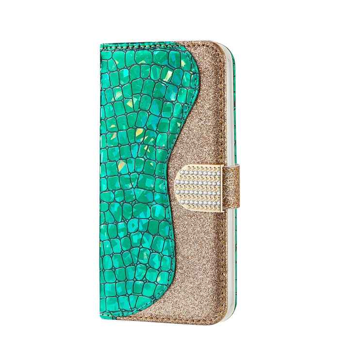 Laser Glitter Powder Matching Crocodile Texture Horizontal Flip Leather Case with Card Slots & Holder & Wallet, For iPhone 12 mini, For iPhone 12 / 12 Pro, For iPhone 12 Pro Max, For Samsung Galaxy Note20, For Samsung Galaxy Note20 Ultra               ...
