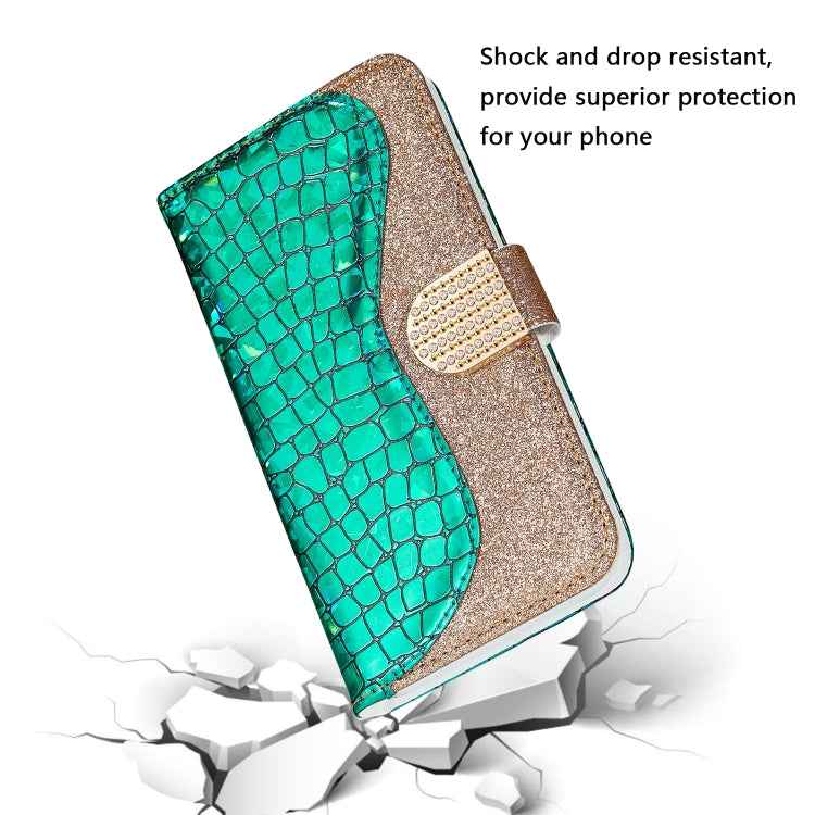 Laser Glitter Powder Matching Crocodile Texture Horizontal Flip Leather Case with Card Slots & Holder & Wallet, For iPhone 12 mini, For iPhone 12 / 12 Pro, For iPhone 12 Pro Max, For Samsung Galaxy Note20, For Samsung Galaxy Note20 Ultra               ...