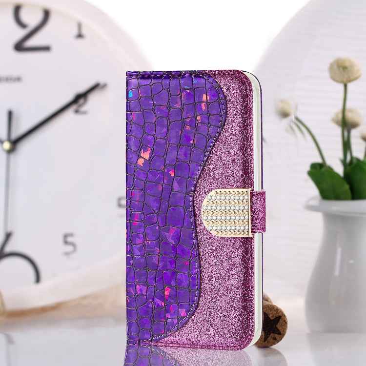 Laser Glitter Powder Matching Crocodile Texture Horizontal Flip Leather Case with Card Slots & Holder & Wallet, For iPhone 12 mini, For iPhone 12 / 12 Pro, For iPhone 12 Pro Max, For Samsung Galaxy Note20, For Samsung Galaxy Note20 Ultra               ...