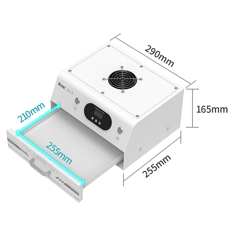 Uyue UV-3 7 inch Phone Timing Intelligent Curing Lamp Mechanic, EU Plug, US Plug