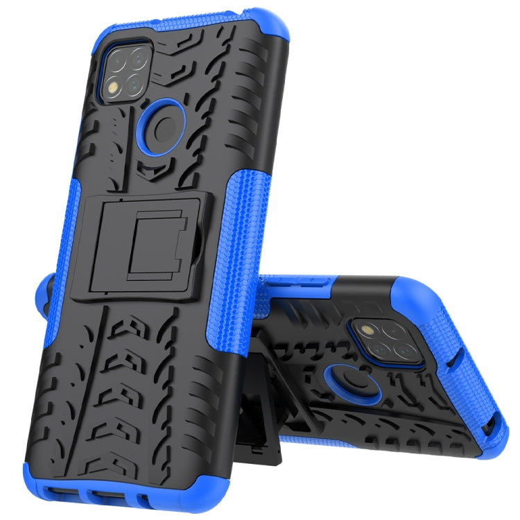 Tire Texture Shockproof TPU + PC Protective Case with Holder, For Xiaomi Redmi 9C