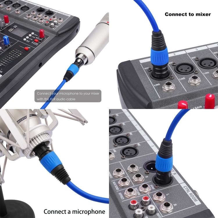 6 Color / Set JC1015 XLR 3pin Male to Female Audio Cable, 1m, 1.8m