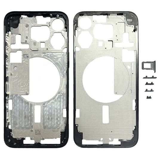 For iPhone 15 Pro Max Middle Frame Bezel Plate with Side Keys + Card Tray, China Version, US Version, CE EU Version