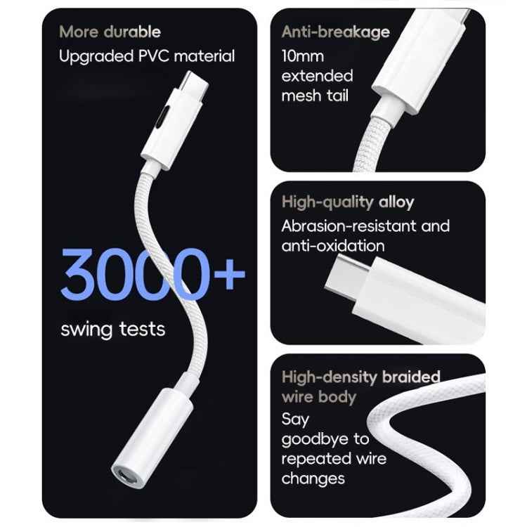 Type-C to 8 Pin / 3.5mm Audio Adapter Cable